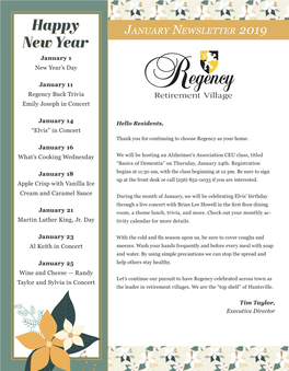 January Newsletter 2019