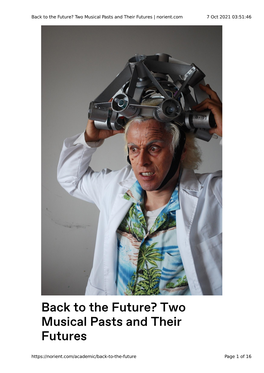 Back to the Future? Two Musical Pasts and Their Futures | Norient.Com 7 Oct 2021 03:51:46