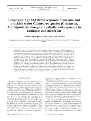 Ecophysiology and Stress Response of Marine and Brackish Water Gammarus Species (Crustacea, Amphipoda) to Changes in Salinity and Exposure to Cadmium and Diesel-Oil