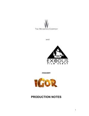 Igor-Production-Notes.Pdf