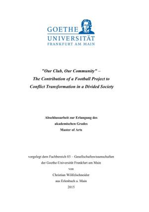 The Contribution of a Football Project to Conflict Transformation in a Divided Society