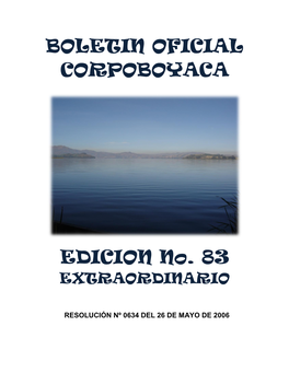 BOLETIN OFICIAL CORPOBOYACA EDICION No. 83