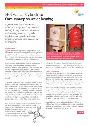 Hot Water Cylinders Save Money on Water Heating