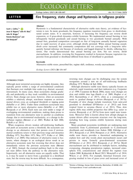 Fire Frequency, State Change and Hysteresis in Tallgrass Prairie