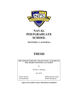 Naval Postgraduate School Thesis