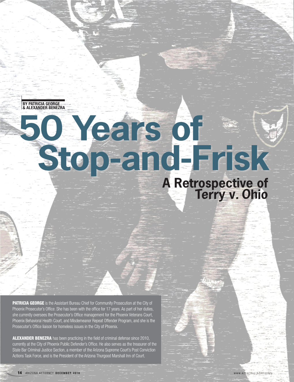 50 Years of Stop-And-Frisk a Retrospective of Terry V. Ohio