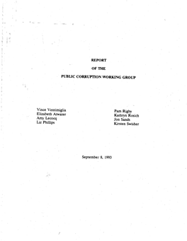 Report of the Public Corruption Working Group (September 1993)