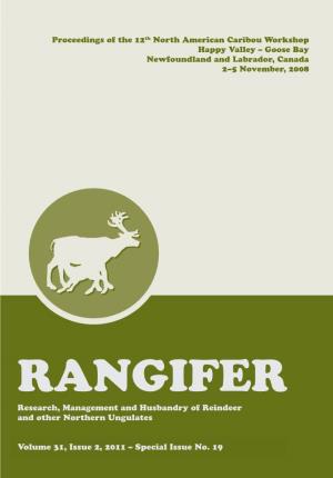 RANGIFER Research, Management and Husbandry of Reindeer and Other Northern Ungulates