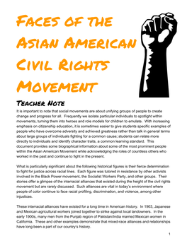 Faces of the Asian American Civil Rights Movement