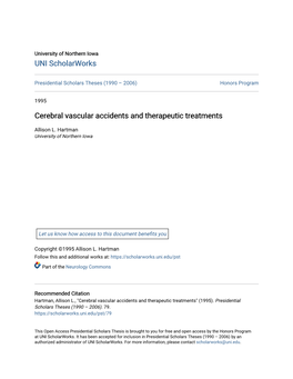 Cerebral Vascular Accidents and Therapeutic Treatments