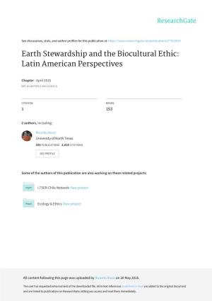 Earth Stewardship and the Biocultural Ethic: Latin American Perspectives