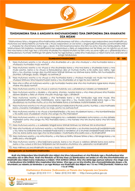 Femicide Risk Assessement Tool Tshivenda