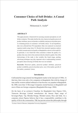 Consumer Choice of Soft Drinks: a Causal Path Analysis