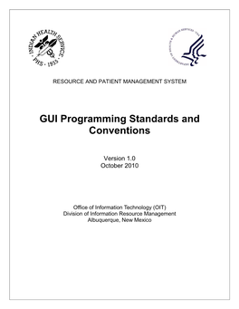 GUI Programming Standards and Conventions