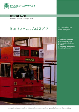 Bus Services Act 2017 Noel Dempsey