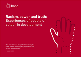 Racism, Power and Truth: Experiences of People of Colour in Development Page 1
