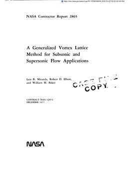 A Generalized Vortex Lattice Method for Subsonic and Supersonic Flow Applications