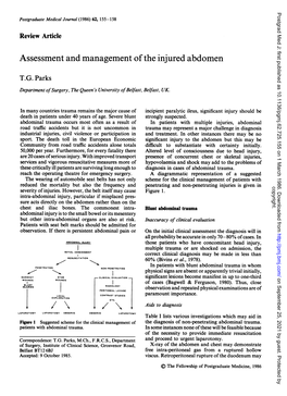Assessment and Management of the Injured Abdomen