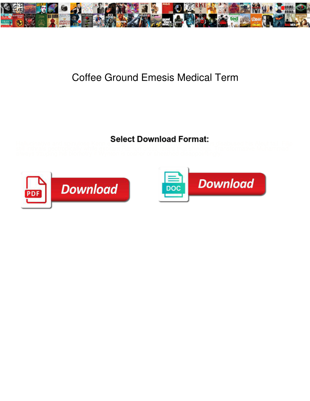 Coffee Ground Emesis Medical Term