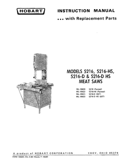 Models 521 6, 521 6-Hs, Meat Saws