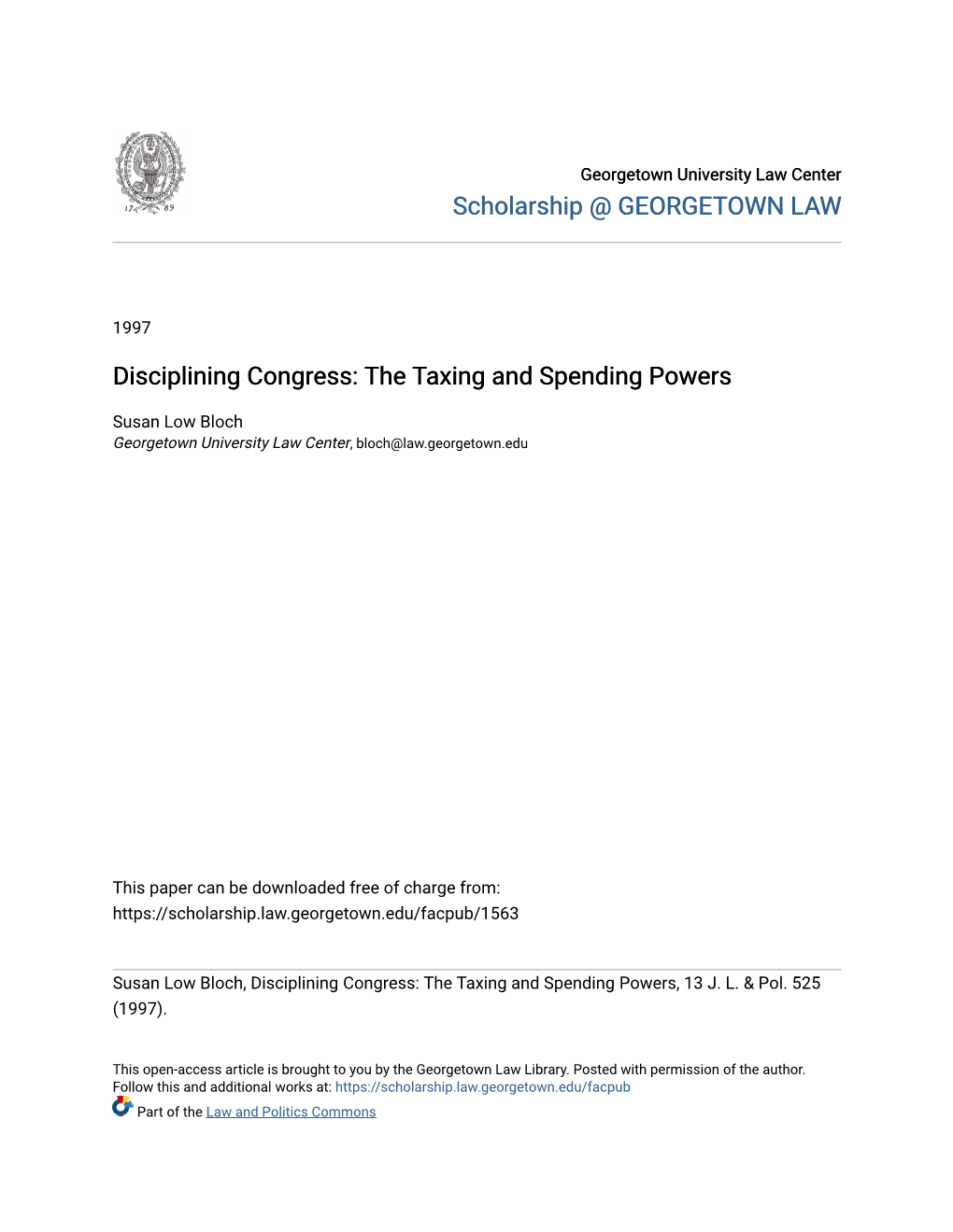 The Taxing and Spending Powers