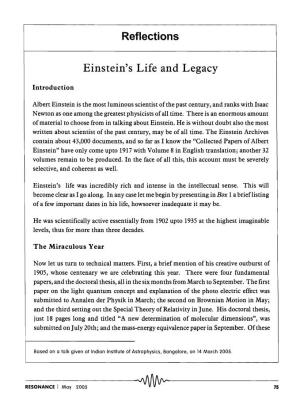 Einstein's Life and Legacy