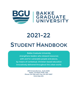 2021-22 BGU Student Handbook