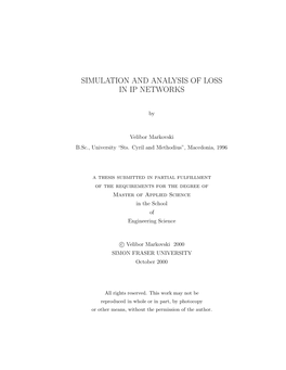 Simulation and Analysis of Loss in Ip Networks