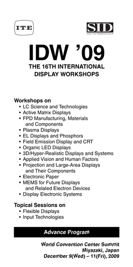 Idw ’09 the 16Th International Display Workshops