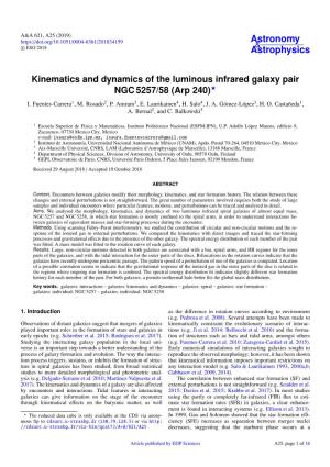 Kinematics and Dynamics of the Luminous Infrared Galaxy Pair NGC 5257/58 (Arp 240)? I