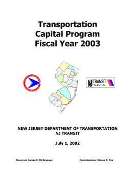 Transportation Capital Program Fiscal Year 2003