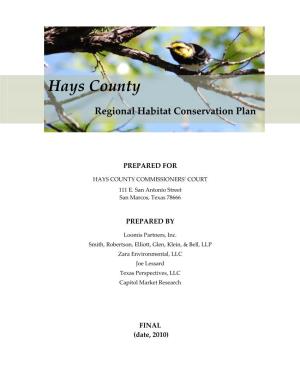 Hays County Regional Habitat Conservation Plan