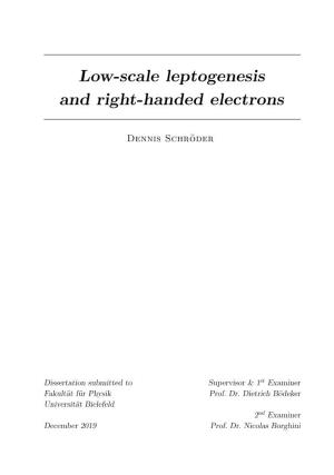 Low-Scale Leptogenesis and Right-Handed Electrons