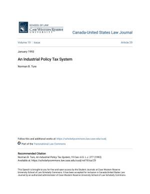 An Industrial Policy Tax System