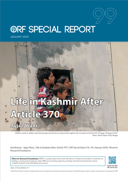 Life in Kashmir After Article 370 Ayjaz Wani