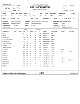 WELL and BORING RECORD 231730 Quad Bricelyn Update Quad ID 12D Minnesota Statutes Chapter 1031 Received Date 10/03/2018