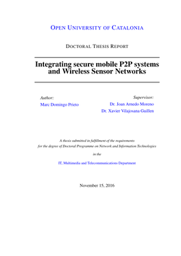 Integrating Secure Mobile P2P Systems and Wireless Sensor Networks