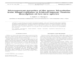 Myxosporean Parasites of the Genus Myxobolus from Mugil Cephalus in Ichkeul Lagoon, Tunisia: Description of Two New Species