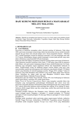 Baju Kurung Refleksi Budaya Masyarakat Melayu Malaysia