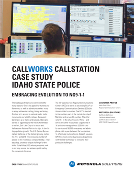 Callworks Callstation Case Study Idaho State Police Embracing Evolution to Ng9-1-1