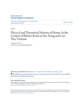 In the Context of Khmer Krom in Soc Trang and Can Tho, Vietnam Toquyen T