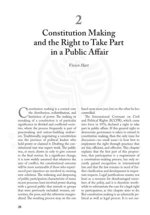Constitution Making and the Right to Take Part in a Public Affair © Copyright by the Endowment of the United States Institute