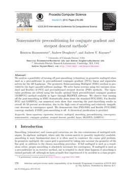 Nonsymmetric Preconditioning for Conjugate Gradient and Steepest Descent Methods∗