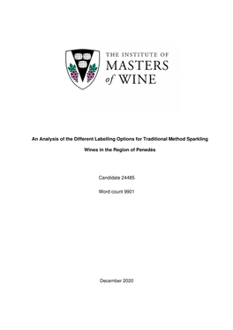 An Analysis of the Different Labelling Options for Traditional Method Sparkling