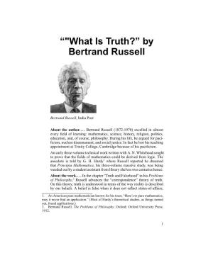 “"What Is Truth?” by Bertrand Russell
