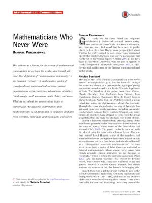 Mathematicians Who Never Were