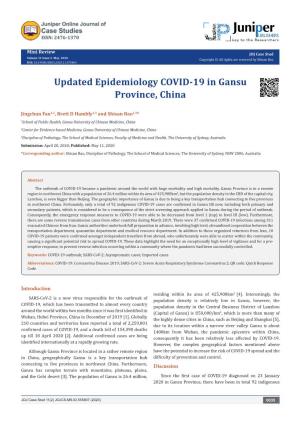 Updated Epidemiology COVID-19 in Gansu Province, China
