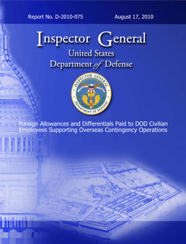 Foreign Allowances and Differentials Paid to DOD Civilian Employees