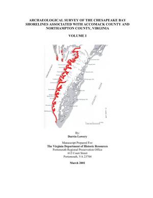 Archaeological Survey of the Chesapeake Bay Shorelines Associated with Accomack County and Northampton County, Virginia