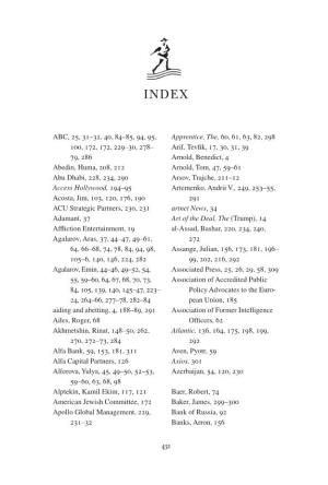 Index for ''Proof of Collusion'